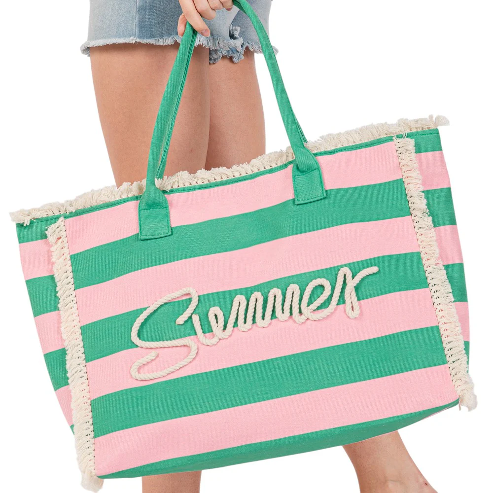Vibrant Summer Striped Tote Bag