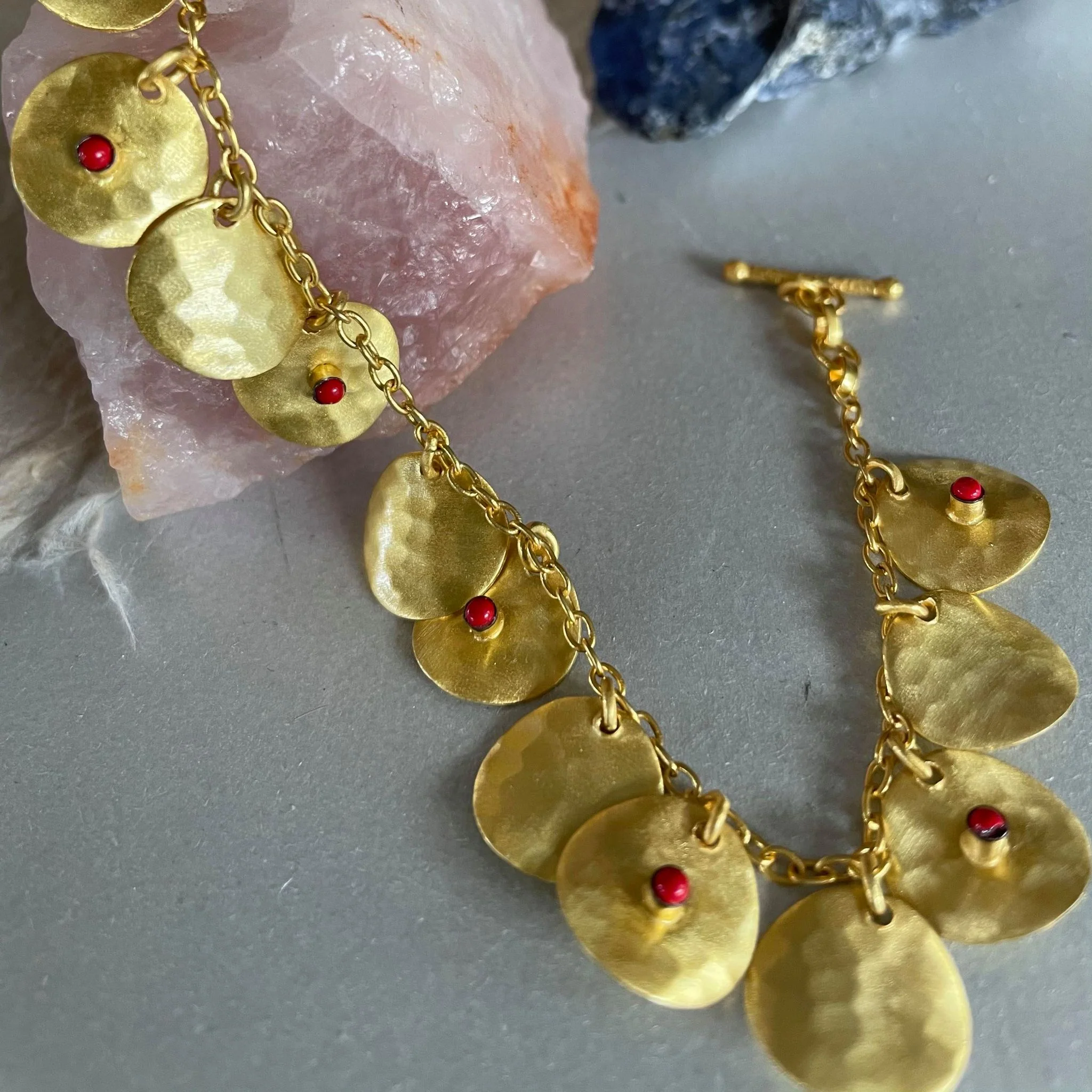 Charming Brass Disc Bracelet