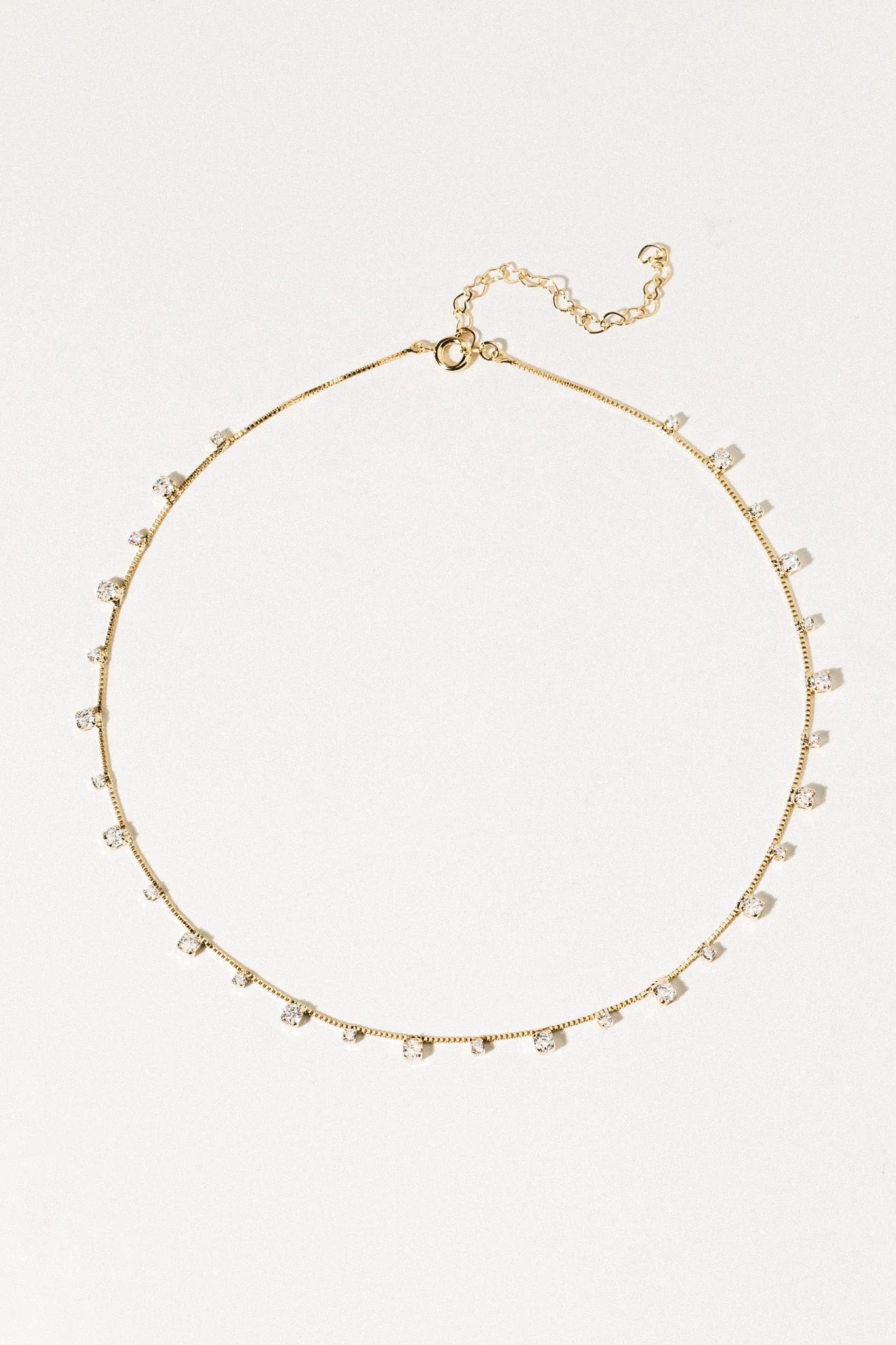 Elegant Crystal-Drop Choker Necklace