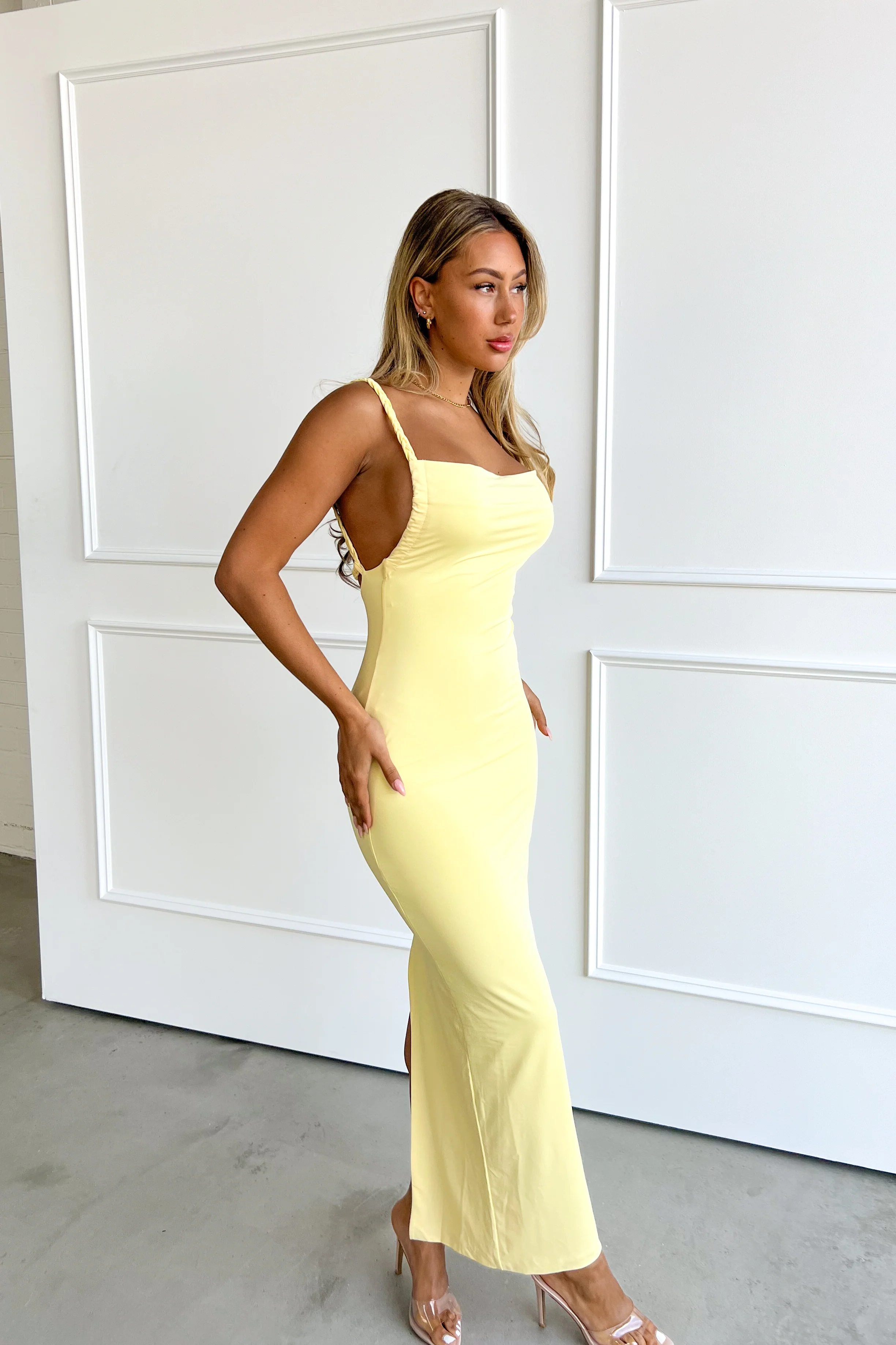 Elegant Yellow Maxi Dress
