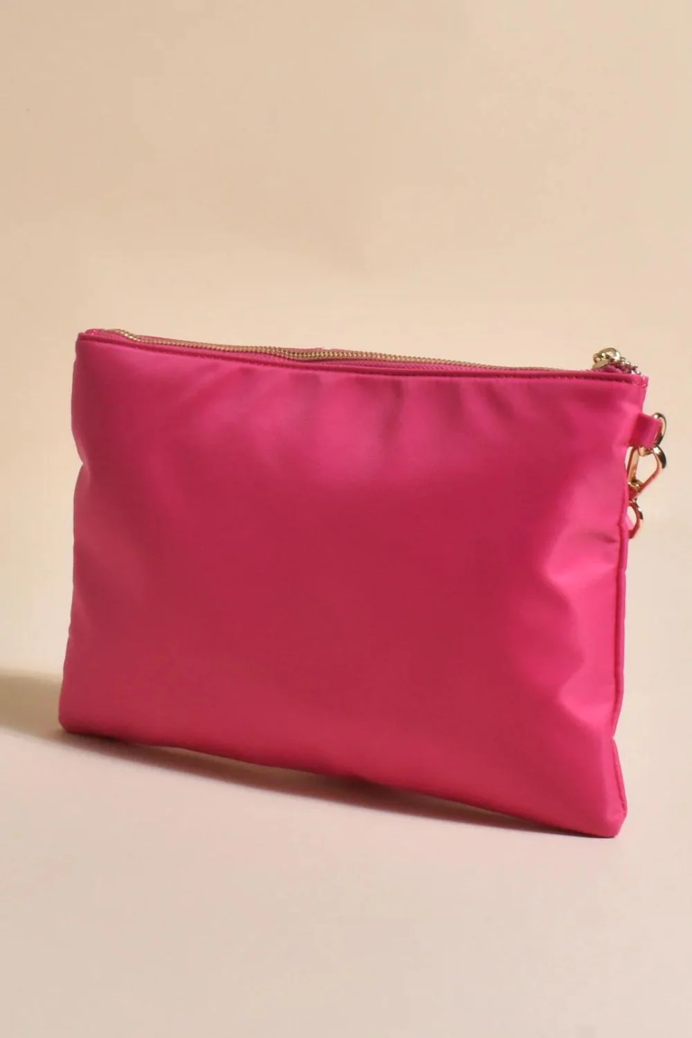 Chic Pink Canvas Clutch